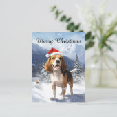 Beagle Christmas Feestdagenkaart (Staand voorkant)