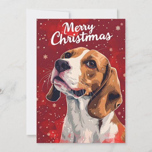 Beagle Christmas Feestdagenkaart (Voorkant)