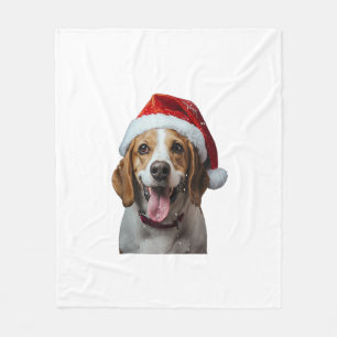 Beagle Christmas Fleece Deken