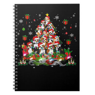 Beagle Christmas Funny T - shirts Beagle Xmas Tree Notitieboek
