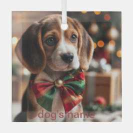 Beagle Christmas Glas Ornament