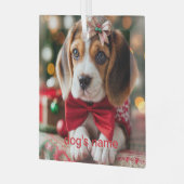 Beagle Christmas Glas Ornament (Voorkant links)