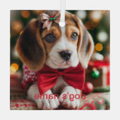 Beagle Christmas Glas Ornament (Achterkant)