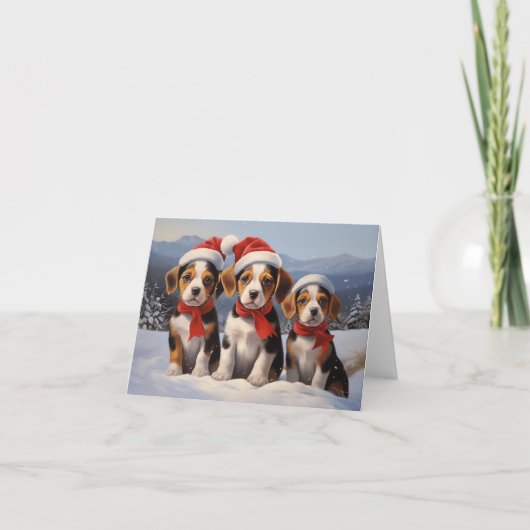 Beagle Christmas Kaart (Voorkant)
