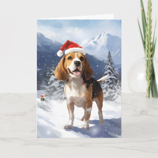 Beagle Christmas Kaart (Voorkant)