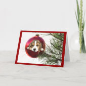 Beagle Christmas Kaart Ball (Voorkant)