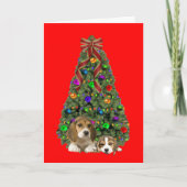 Beagle Christmas Kaart Tree (Voorkant)