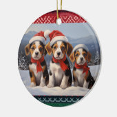 Beagle Christmas Keramisch Ornament (Links)