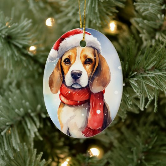 Beagle Christmas Keramisch Ornament (Boom)