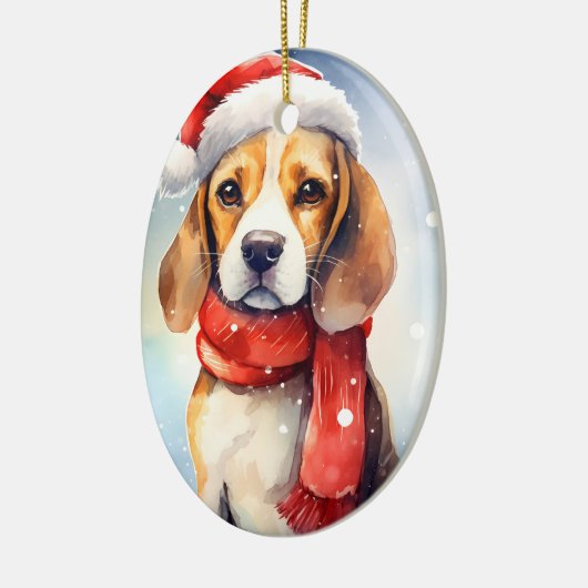 Beagle Christmas Keramisch Ornament (Links)
