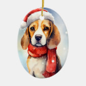 Beagle Christmas Keramisch Ornament (Voorkant)