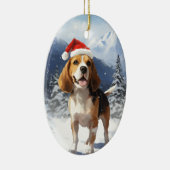 Beagle Christmas Keramisch Ornament (Rechts)