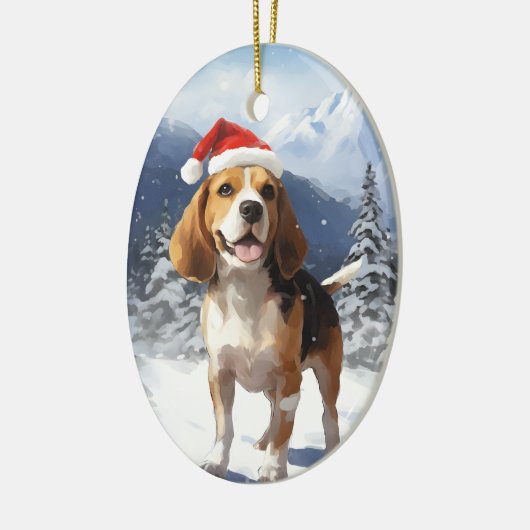 Beagle Christmas Keramisch Ornament (Links)