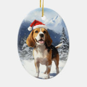 Beagle Christmas Keramisch Ornament (Achterkant)