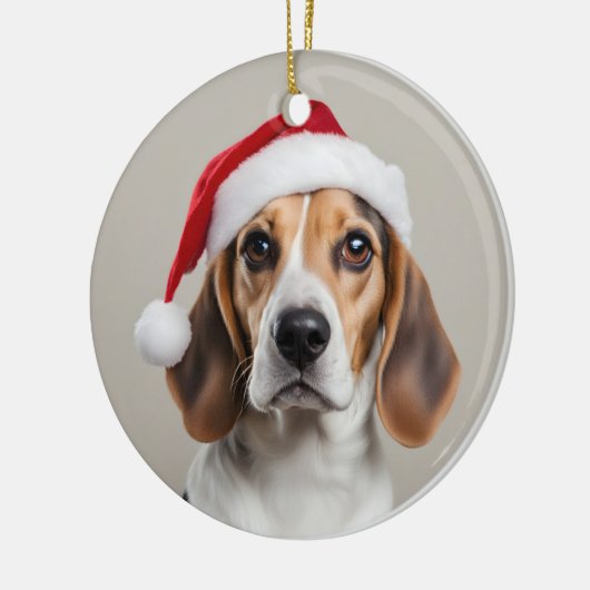 Beagle Christmas Keramisch Ornament (Links)