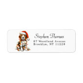 Beagle Christmas Light Return Address Etiket (Voorkant)
