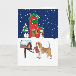 Beagle Christmas Mail Feestdagen Kaart