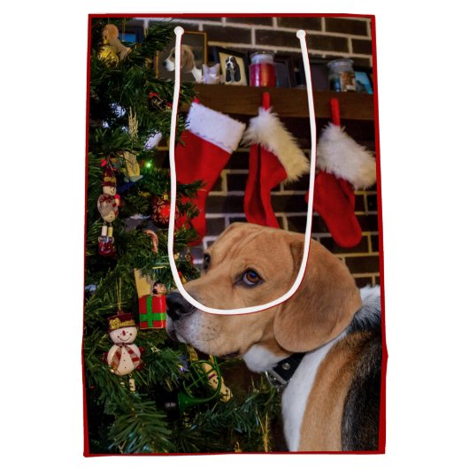 Beagle Christmas Medium Cadeauzakje (Achterkant)