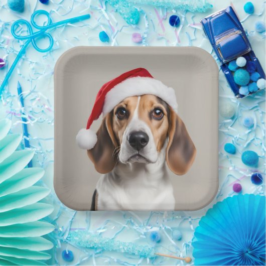 Beagle Christmas Papieren Bordje (Feest)