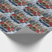 Beagle Christmas Red Truck Holiday Cadeaupapier (Hoek)