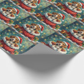 Beagle Christmas Santa Bag Adventure Cadeaupapier (Hoek)