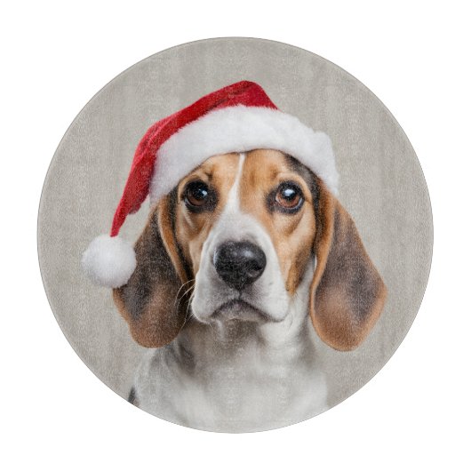 Beagle Christmas Snijplank (Voorkant)