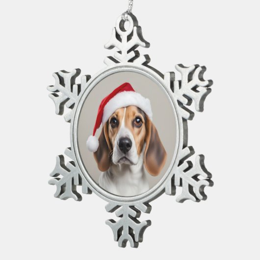 Beagle Christmas Tin Sneeuwvlok Ornament (Rechts)