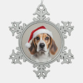Beagle Christmas Tin Sneeuwvlok Ornament (Voorkant)