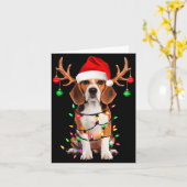 Beagle Christmas Tree Shirt Beagle Santa Hat Lover Kaart (Gele Bloem)