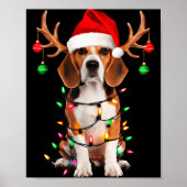 Beagle Christmas Tree Shirt Beagle Santa Hat Lover Poster (Voorkant)