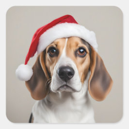 Beagle Christmas Vierkante Sticker