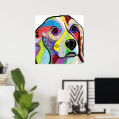 Beagle Close-up Poster (Thuiskantoor)