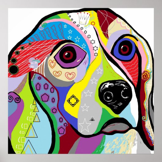 Beagle Close-up Poster (Voorkant)