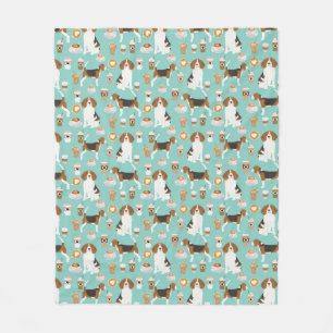 Beagle Coffee Throw Blanket Fleece Deken