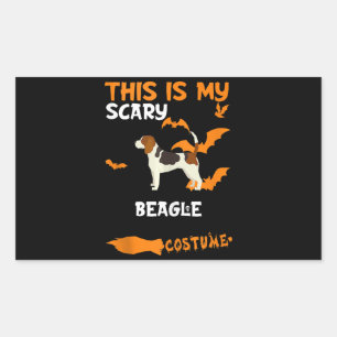 Beagle Costume Halloween Lazy Cary Dog Tanktop Rechthoekige Sticker