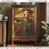 Beagle Country Gentleman Landscape EX9L Decoupage Tissuepapier