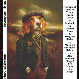 Beagle Country Gentleman Landscape EX9R Decoupage Tissuepapier