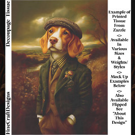 Beagle Country Gentleman Landschap EX9L Decoupage Tissuepapier