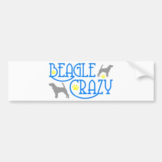 BEAGLE CRAZY BUMPERSTICKER (Voorkant)