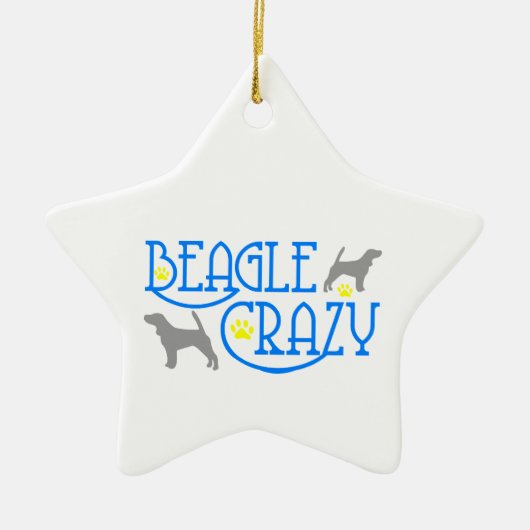 BEAGLE CRAZY KERAMISCH ORNAMENT (Voorkant)