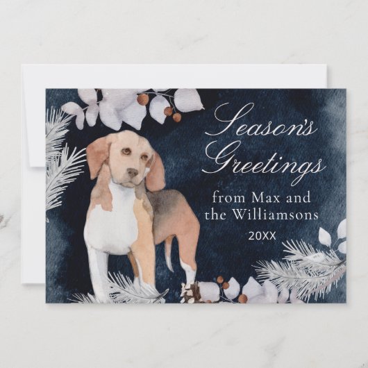 Beagle Custom Season Greetings Feestdagenkaart (Voorkant)