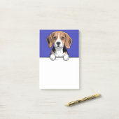 Beagle Cute Peeking Dog Lover Gifts Stationery Post-it® Notes (Op bureau)