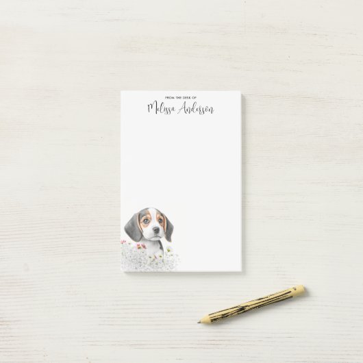 Beagle Cute Puppy Persoonlijk Hondenliefhebber Post-it® Notes (Op bureau)