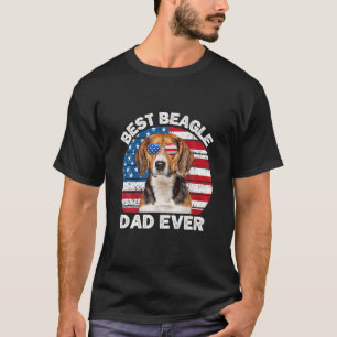 Beagle Dad American Flag Cute Beagle Hondenliefheb T-shirt