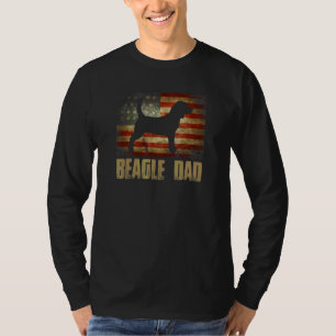 Beagle Dad  American Flag Patriotic Beagle T-shirt
