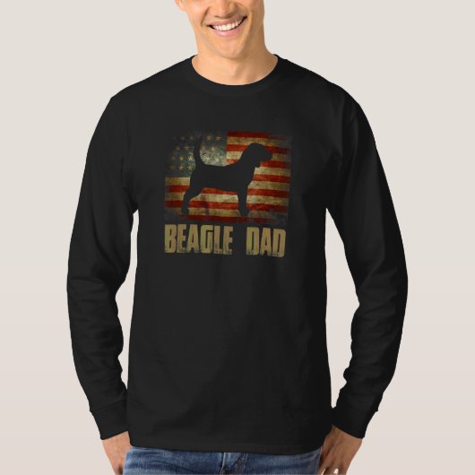 Beagle Dad American Flag Patriotic Beagle T-shirt (Voorkant)