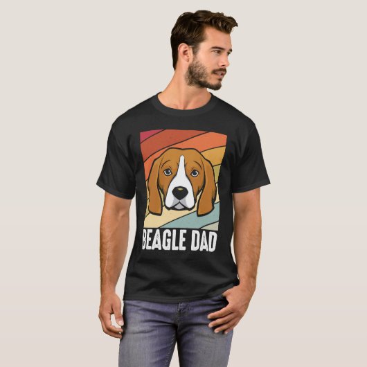 Beagle dad dog daddy daddy master walking t-shirt (Voorkant volledig)