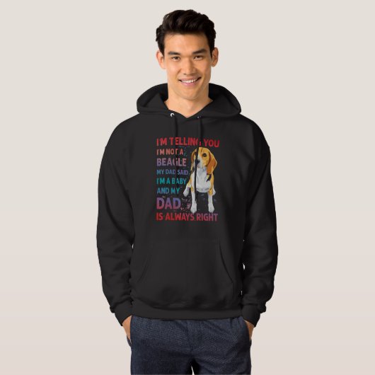 Beagle Dad dog funny saying Hoodie (Voorkant volledig)