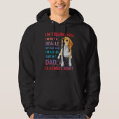 Beagle Dad dog funny saying Hoodie (Voorkant)