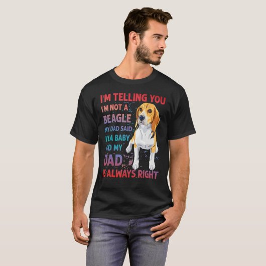 Beagle Dad dog funny saying T-shirt (Voorkant volledig)